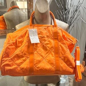 Vibrant Orange Quilted Travel Bag by Helen Bar exclusively for Bloomingdales